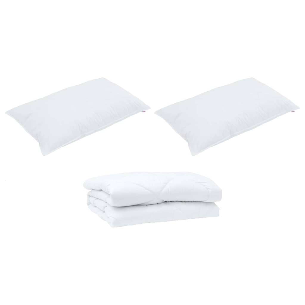 Sommerdecke mit Kissen 3 pcs Weiß Mikrofaser